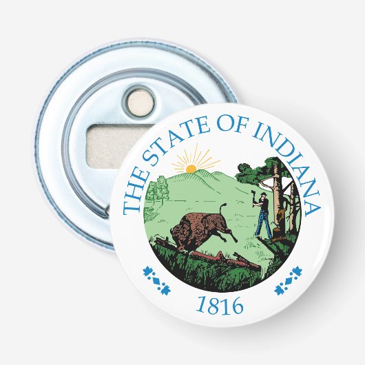 Indiana-teken Button Flesopener (Voorkant)