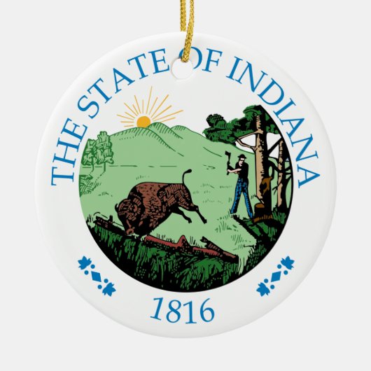 Indiana-teken Keramisch Ornament (Voorkant)
