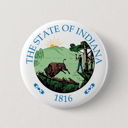 Indiana-teken Ronde Button 5,7 Cm (Voorkant)