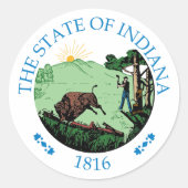 Indiana-teken Ronde Sticker (Voorkant)