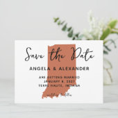 Indiana Terracotta Wedding Save The Date (Staand voorkant)