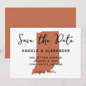 Indiana Terracotta Wedding Save The Date (Voorkant / Achterkant)