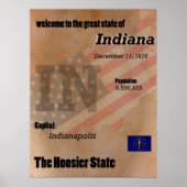 Indiana The Hoosier State Classic Poster (Voorkant)