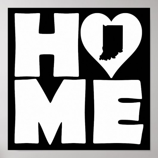 Indiana Thuis Hart Staat Poster Bord (Voorkant)