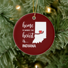 Indiana thuis is het hart van keramische oranje keramisch ornament