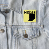 Indiana Thuis Weg Van Staat Knop Badge Speld Vierkante Button 5,1 Cm (In situ)