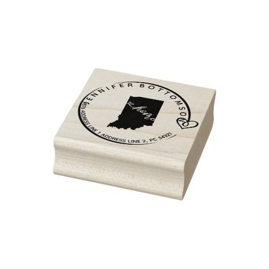 Indiana thuisstadkaart rubberstempel (Stempel)