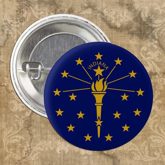 Indiana-toets, patriottische Indiana-vlag mode Ronde Button 3,2 Cm
