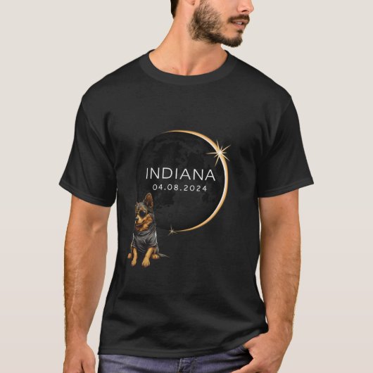 INDIANA Totale Zonsverduistering 2024 Grappige Hon T-shirt (Voorkant)