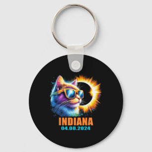Indiana Totale Zonsverduistering 2024 Kat Zonsverd Sleutelhanger