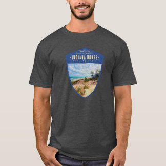 Indiana Travel Badge Shape Indiana Dunes National  T-shirt