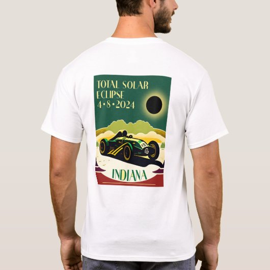 Indiana Travel Poster Eclipse tweezijdig T-shirt (Achterkant)