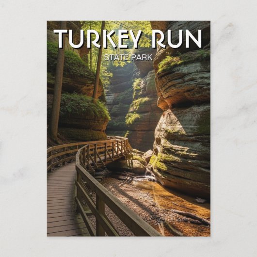 Indiana Turkey Run State Park Travel Briefkaart (Voorkant)