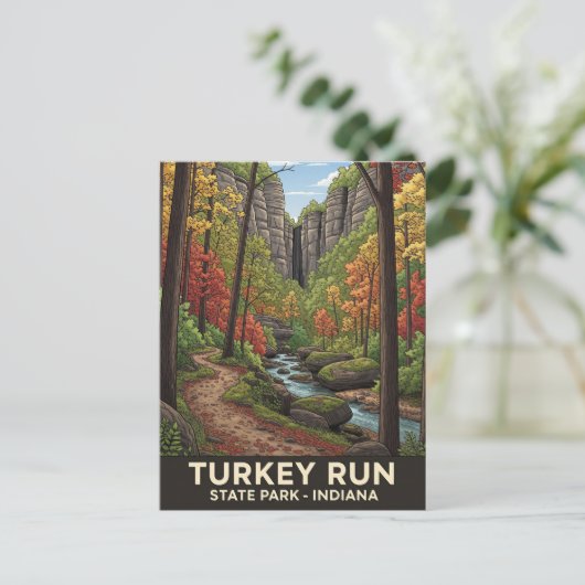 Indiana Turkije Run State Park Reizen Briefkaart (Staand voorkant)