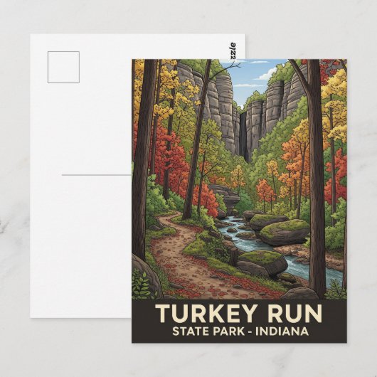 Indiana Turkije Run State Park Reizen Briefkaart (Voorkant / Achterkant)