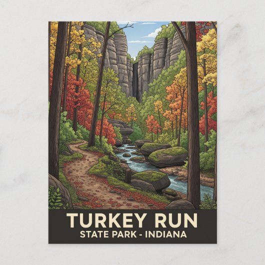 Indiana Turkije Run State Park Reizen Briefkaart (Voorkant)