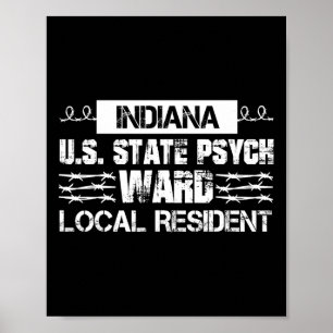 Indiana U.S. Inmate Psych Ward County State Jail H Poster