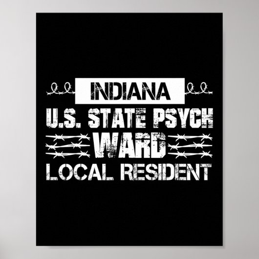 Indiana U.S. Inmate Psych Ward County State Jail H Poster (Voorkant)