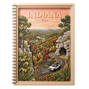 Indiana US Natuur Road Trip Vintage Grot Bos Notitieboek