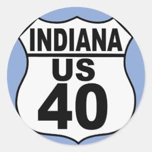 Indiana US Route 40 - De nationale weg Ronde Sticker