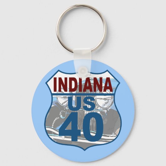 Indiana US Route 40 - Duesenberg Sleutelhanger (Voorkant)