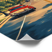 Indiana USA Art Vintage Illustratie Reizen Poster (Hoek)