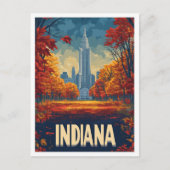 Indiana USA Art Vintage Illustration Travel Briefkaart (Voorkant)
