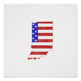 Indiana USA silhouette state map Poster