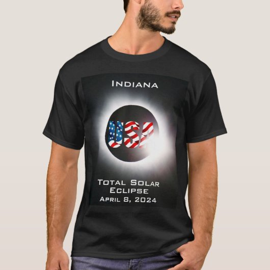 Indiana USA Totale zonsverduistering 8 april 2024 T-shirt (Voorkant)