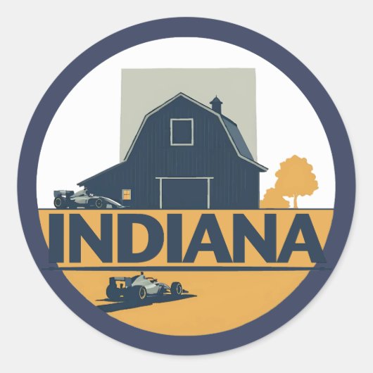 Indiana Verenigde Staten Ronde Sticker (Voorkant)