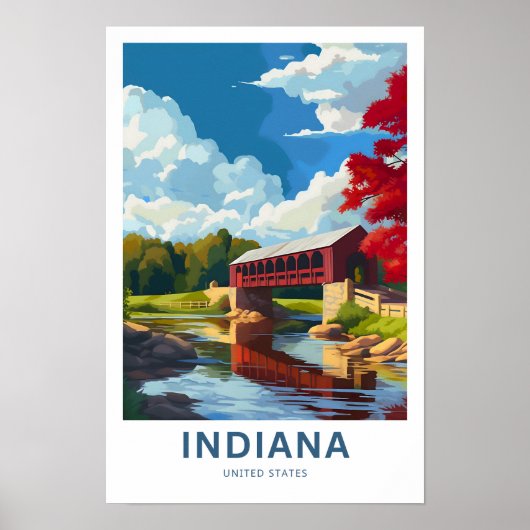 Indiana Verenigde Staten Travel Print (Voorkant)
