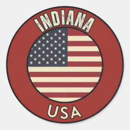 Indiana Verenigde Staten van Amerika  Ronde Sticker