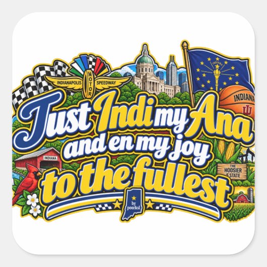 Indiana vierkante sticker (Voorkant)