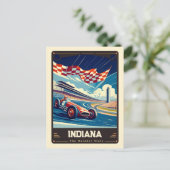 Indiana | Vintage van patriottische spirit Briefkaart (Staand voorkant)
