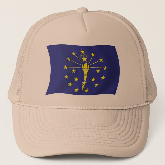 Indiana Vlag Hoed Trucker Pet (Voorkant)