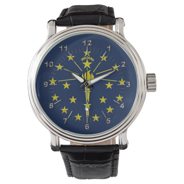 Indiana vlag horloge (Voorkant)