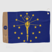 Indiana vlag & Indiana monogrammen/golfhanddoek Golfhanddoek (Horizontaal)