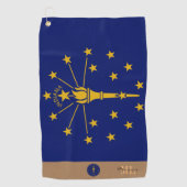 Indiana vlag & Indiana monogrammen/golfhanddoek Golfhanddoek (Voorkant)