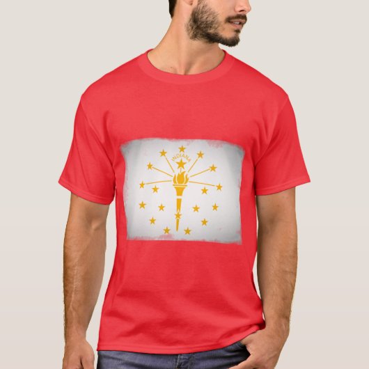 Indiana vlag van staat t-shirt (Voorkant)