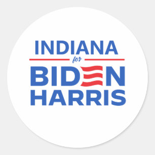 Indiana voor Biden Harris Ronde Sticker