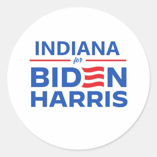 Indiana voor Biden Harris Ronde Sticker (Voorkant)