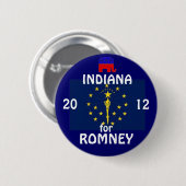 Indiana voor Romney 2012 Ronde Button 5,7 Cm (Voorkant /achterkant)