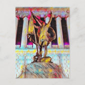 Indiana War Memorial Pro Patria olieverfschilderij Briefkaart (Voorkant)