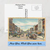Indiana, Washington Street, Columbus Briefkaart (Voorkant / Achterkant)