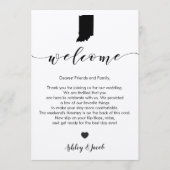 Indiana Wedding Welkomstbrief en reiskaart Programmakaart (Voorkant)