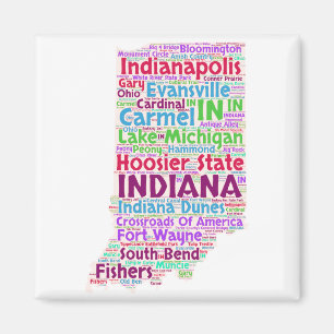 Indiana Word Cloud Magneet