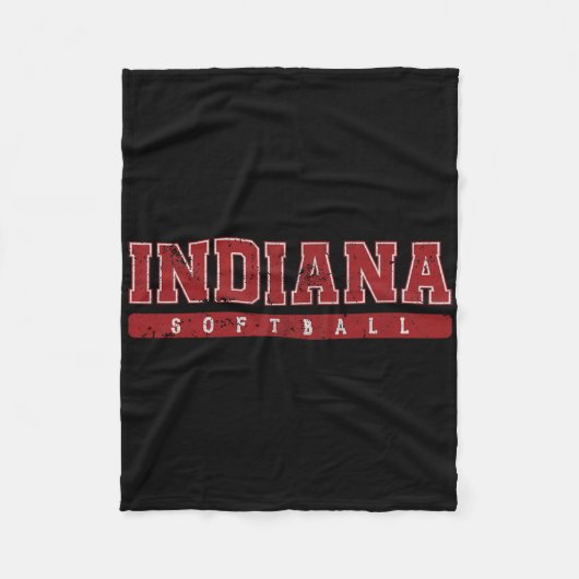Indiana zachte rode vintage tekst fleece deken (Voorkant)