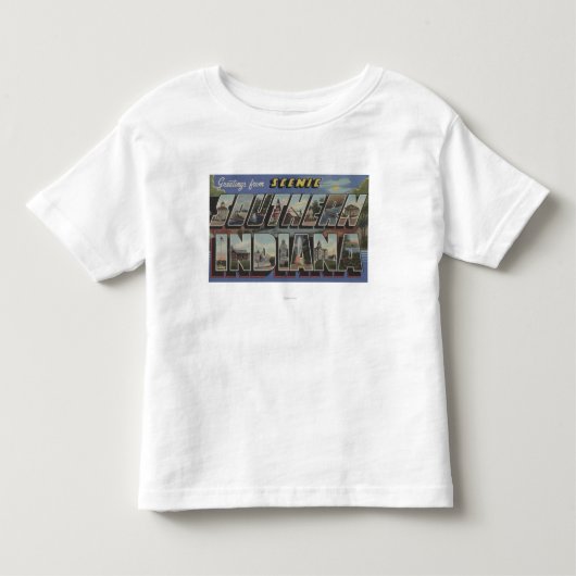 Indiana (Zuid) - Grote Letter-scènes Kinder Shirts (Voorkant)