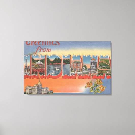 IndianaLarge Letter ScenesIndiana Canvas Afdruk (Voorkant)