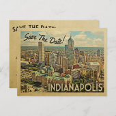 Indianapolis bewaart de datum Indiana Aankondigingskaart (Voorkant / Achterkant)